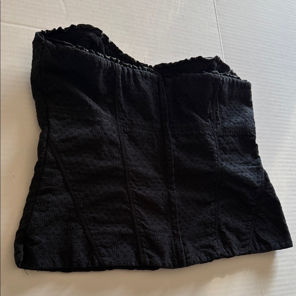 Vintage White House Black Market ,  Black Strapless Top 14 - Picture 3 of 11
